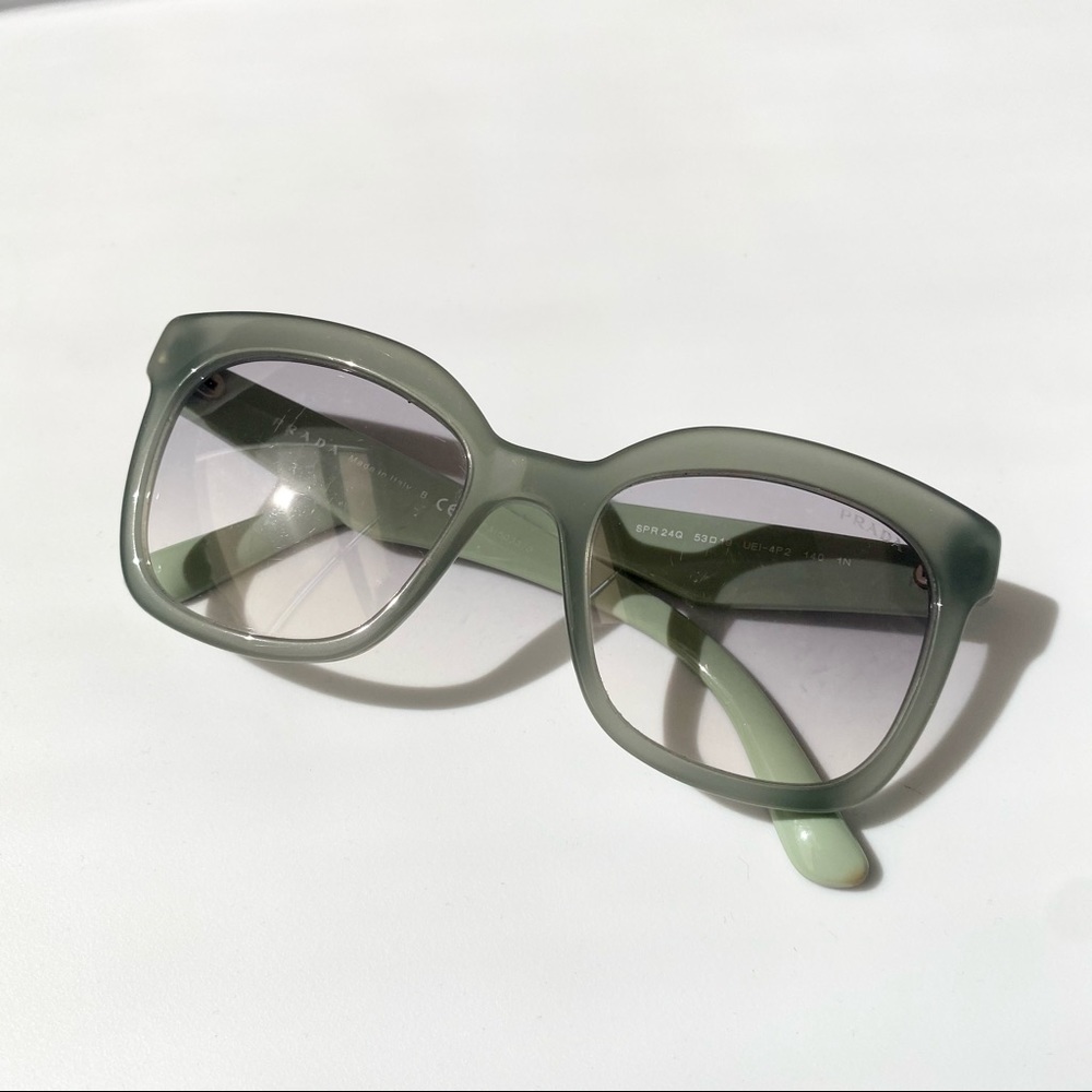 Prada Sea Foam Green Gradient Grey Lens Sunglasses